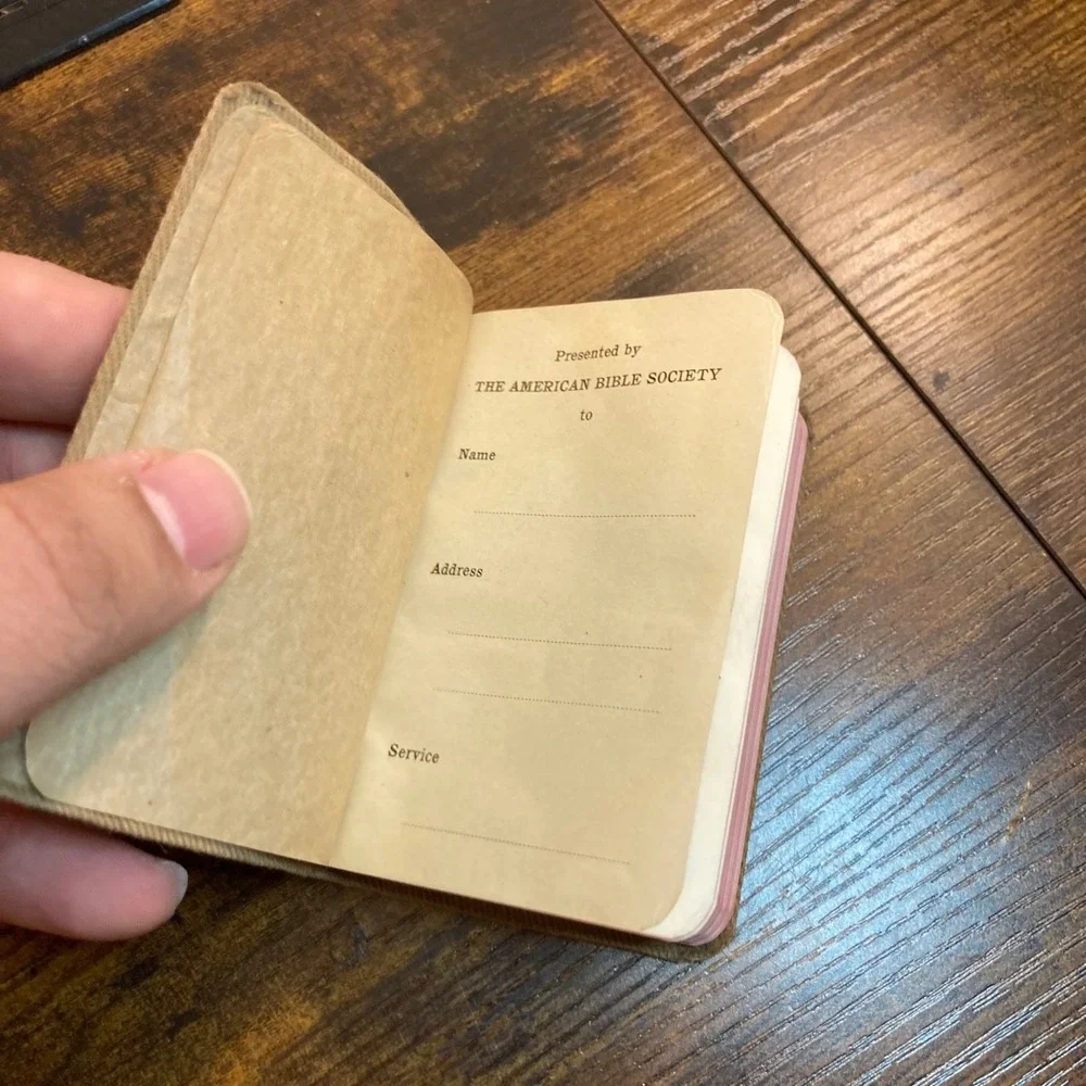 Antique 1917 Military Pocket Bible American Bible Society WW1 New Testament